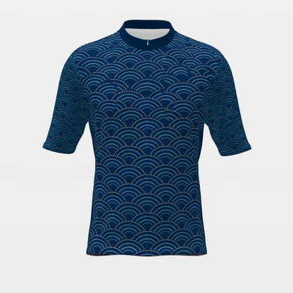 Texas Sashiko Indigo Stitch Cycling Jersey – Front product view