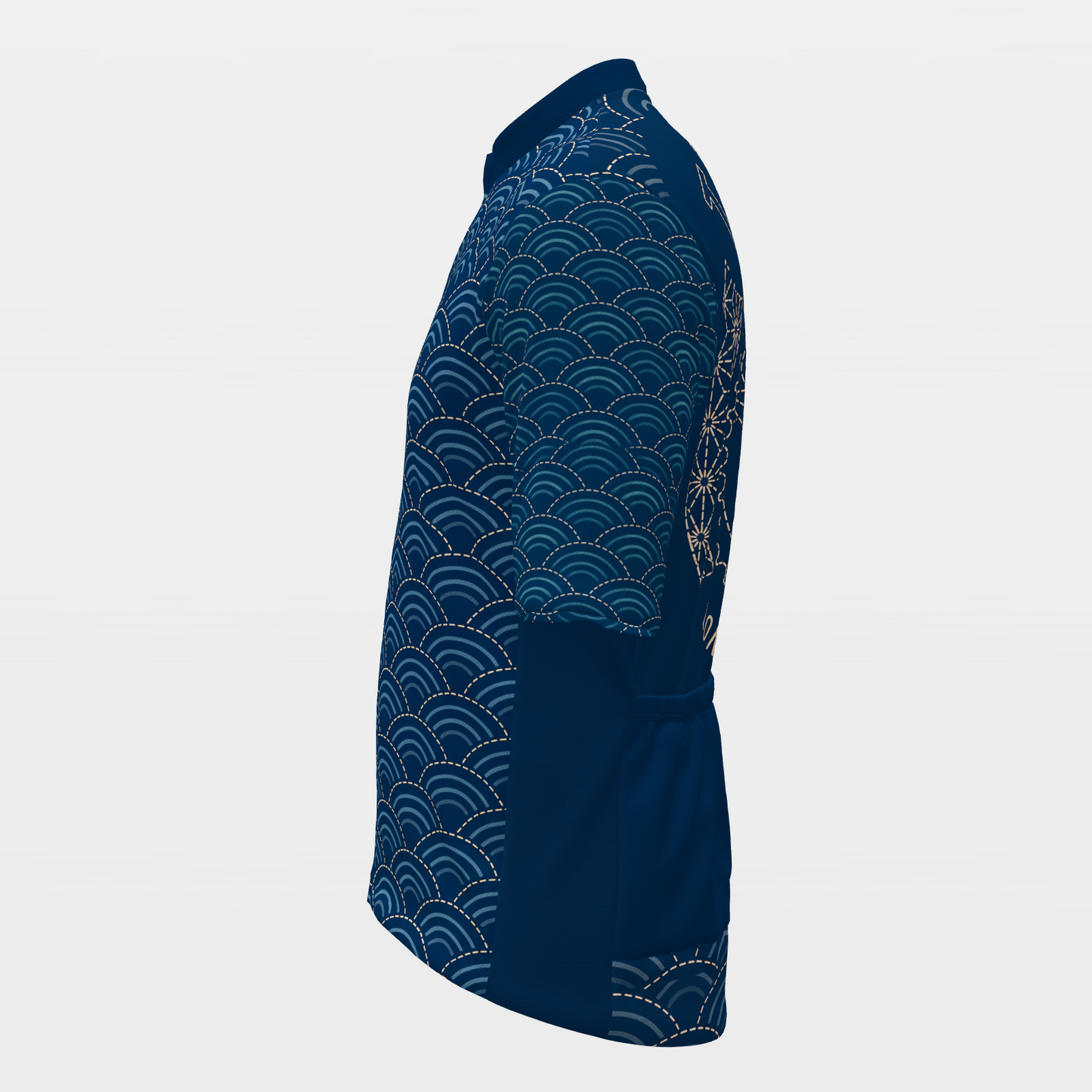 Texas Sashiko Indigo Stitch Cycling Jersey – Left product view