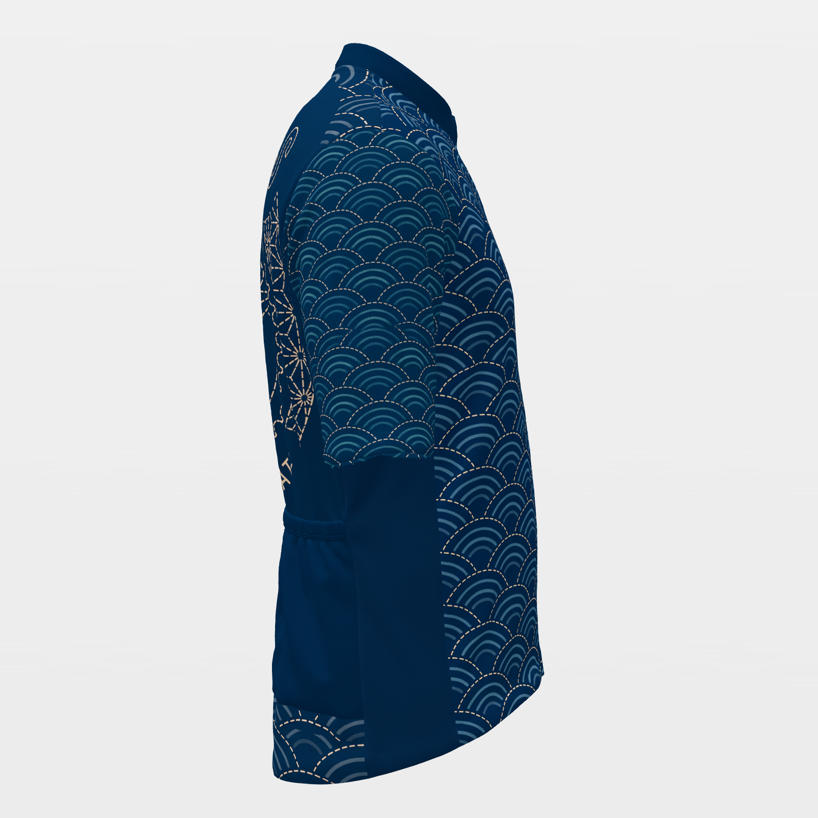 Texas Sashiko Indigo Stitch Cycling Jersey – Right product view