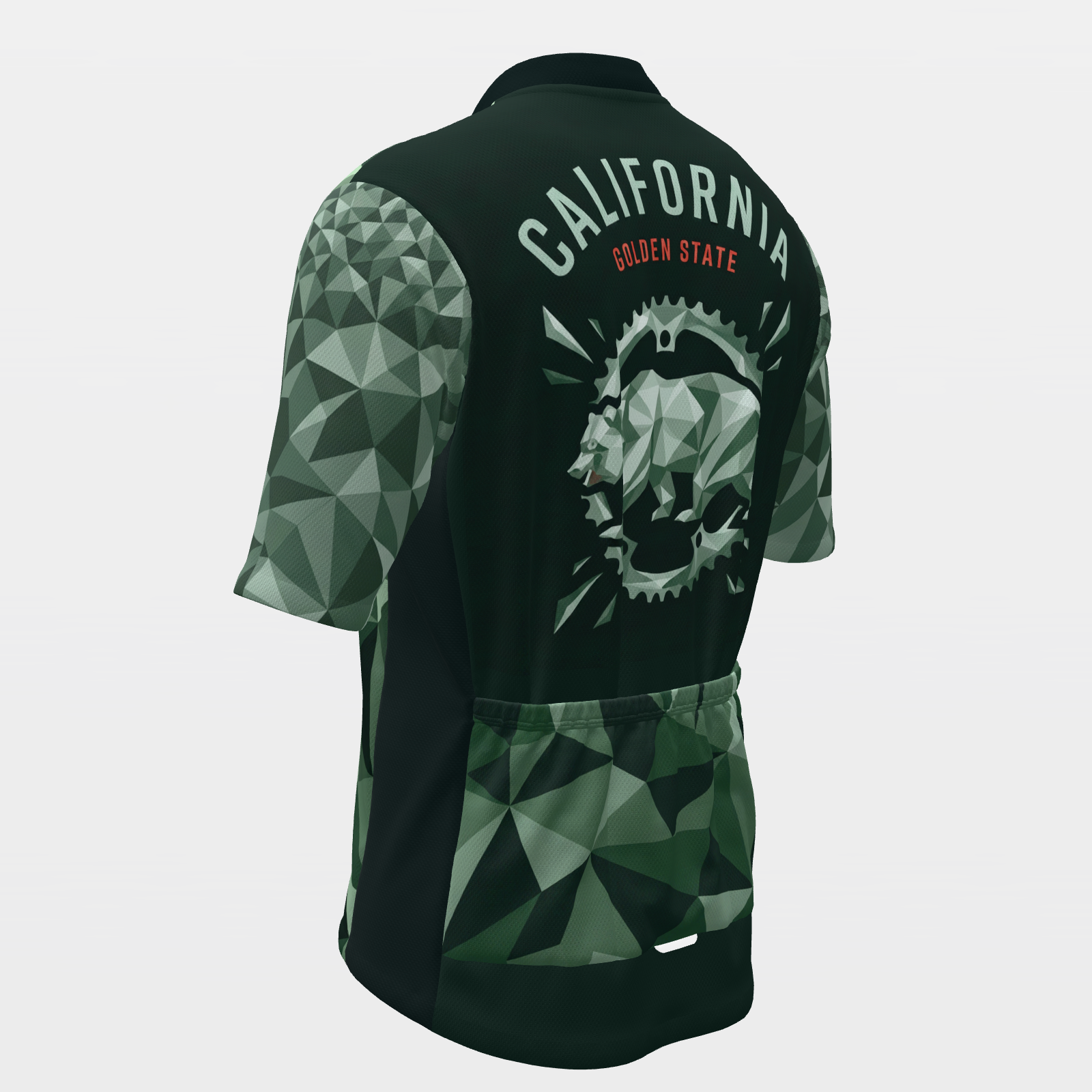 California Crystal Facet Cycling Jersey – Back Left product view
