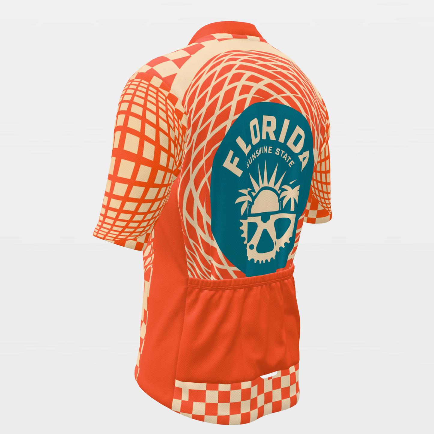 Florida Kinetic Op Art Cycling Jersey – Back Left product view