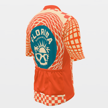 Florida Kinetic Op Art Cycling Jersey – Back Right product view