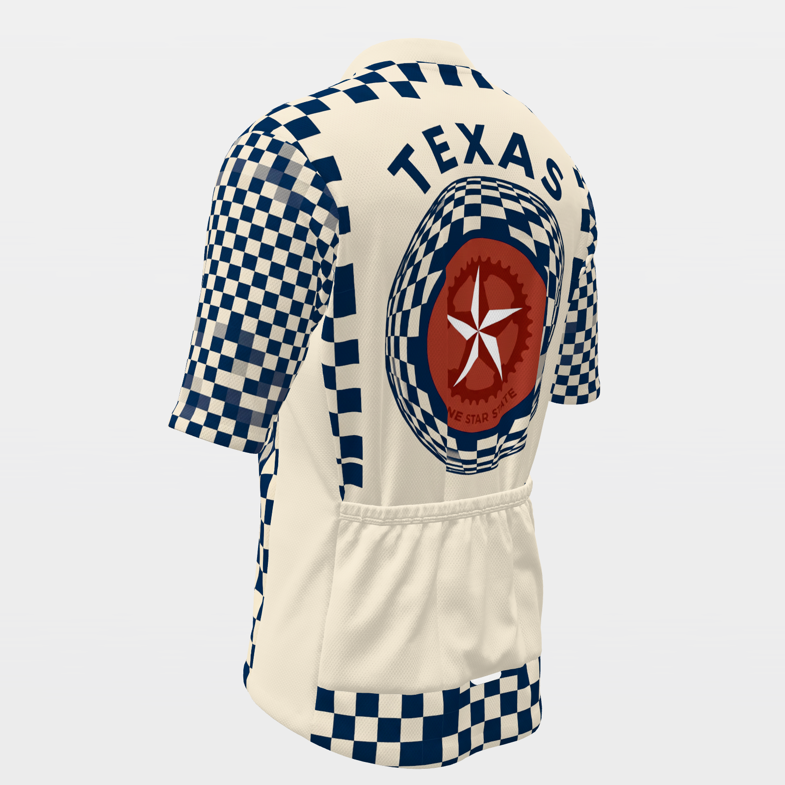 Texas Kinetic Op Art Cycling Jersey – Back Left product view