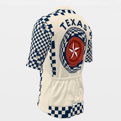 Texas Kinetic Op Art Cycling Jersey – Back Left product view