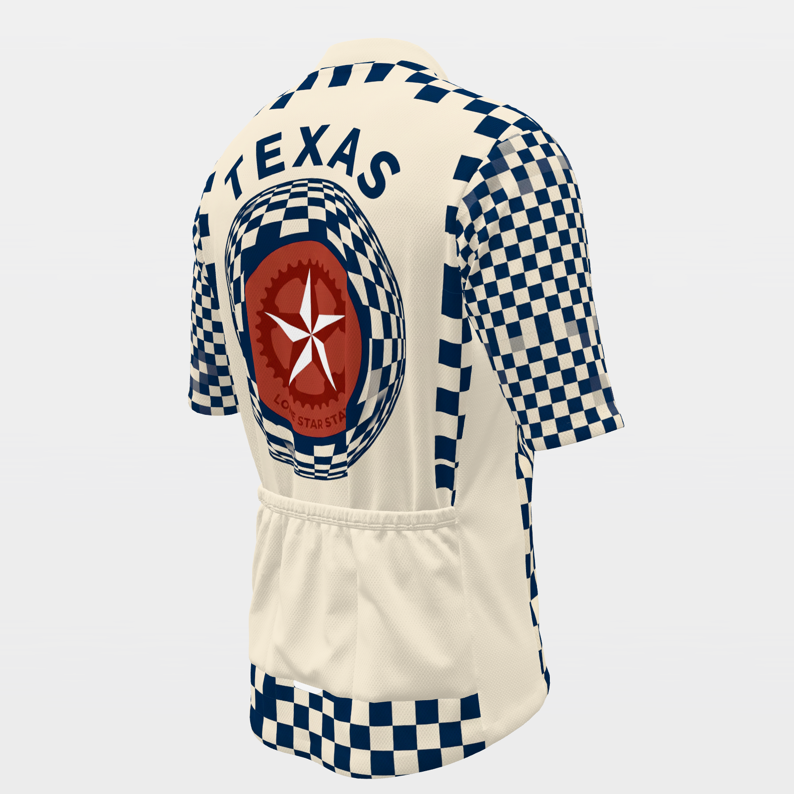 Texas Kinetic Op Art Cycling Jersey – Back Right product view