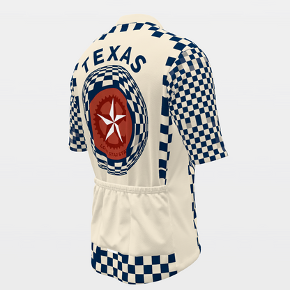 Texas Kinetic Op Art Cycling Jersey – Back Right product view
