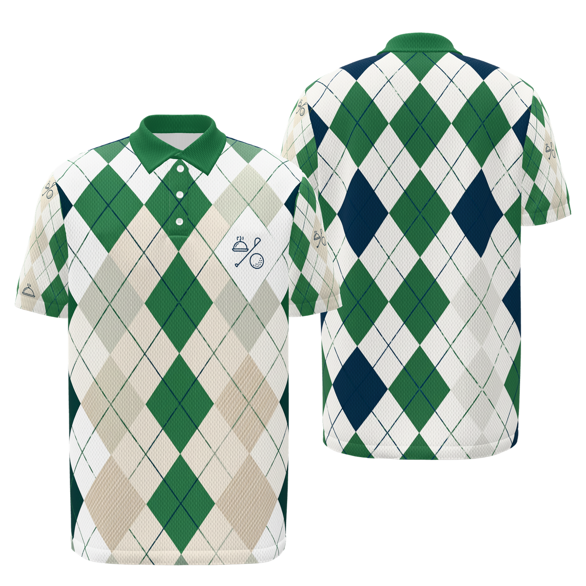First Tee Breakfast Golf Polo Shirt – Front Back product view