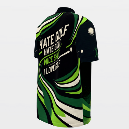 One Shot Reset Golf Polo Shirt – Back Right product view