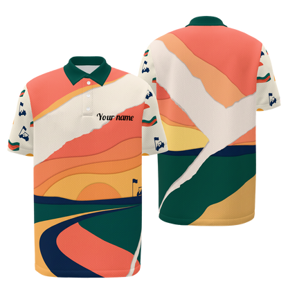 Late Fairway Golf Polo Shirt – Front Back product view
