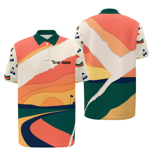 Late Fairway Golf Polo Shirt – Front Back product view