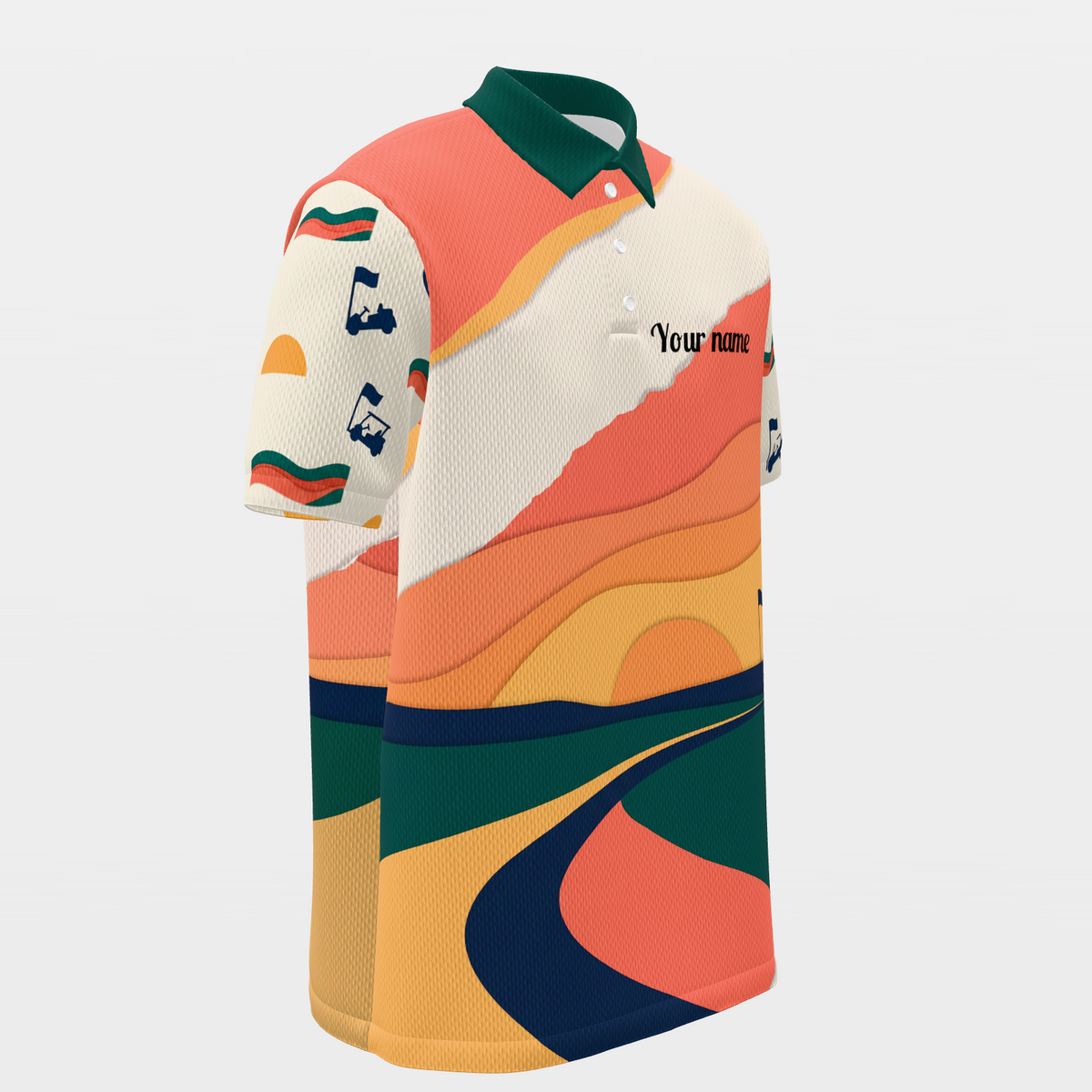 Late Fairway Golf Polo Shirt – Front Right product view