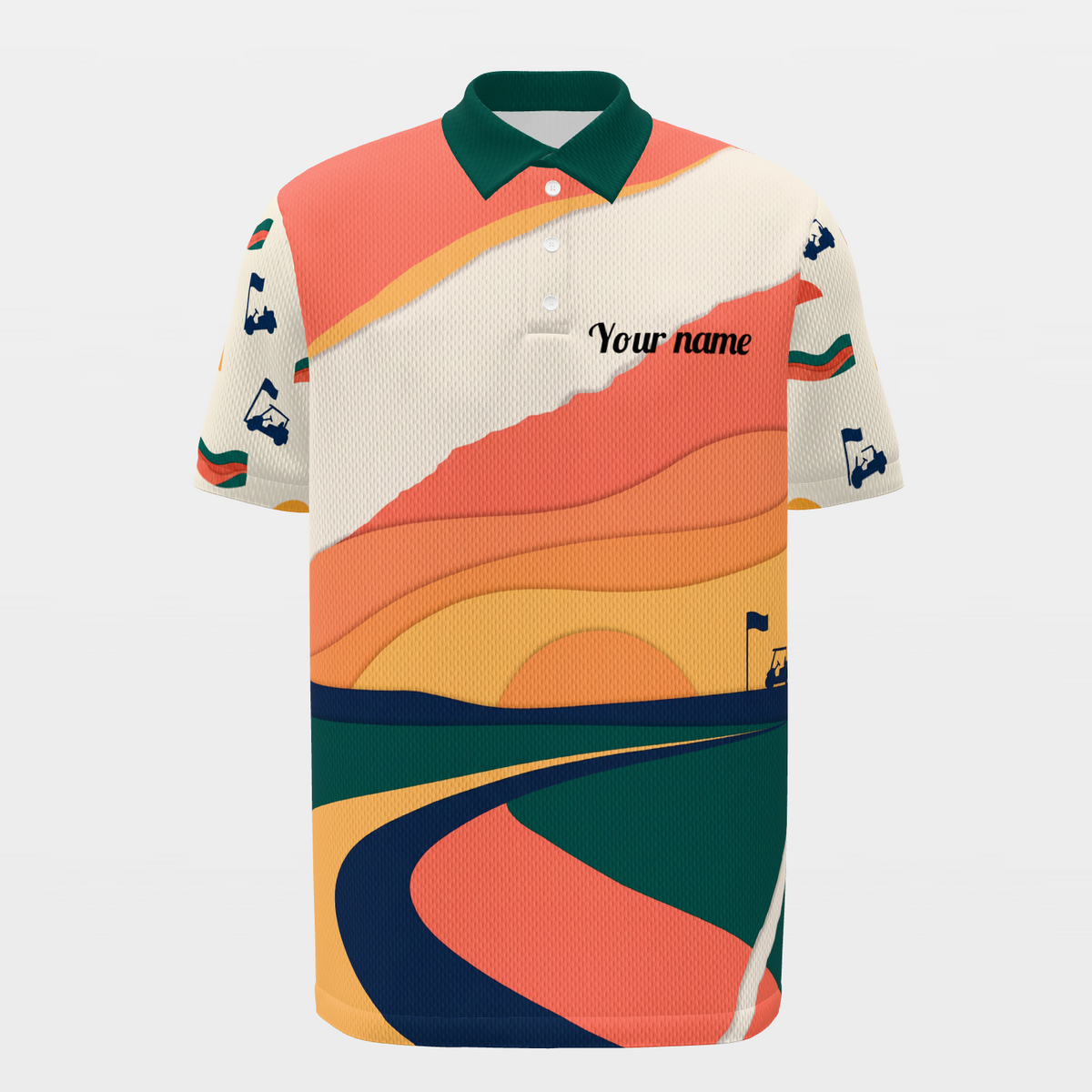 Late Fairway Golf Polo Shirt – Front product view