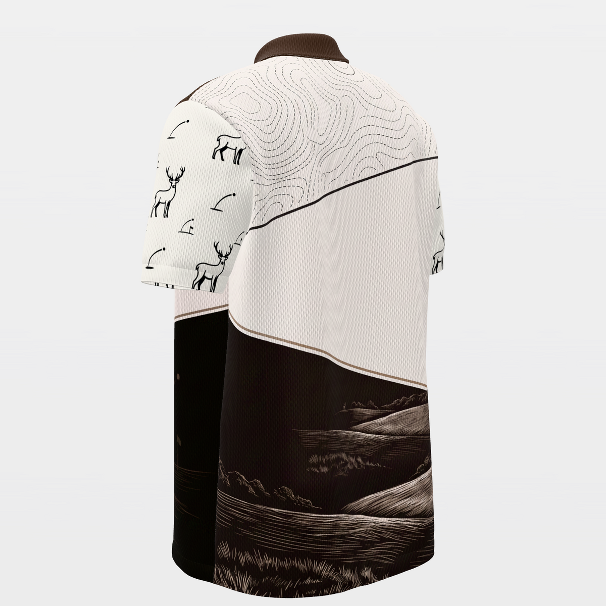 Edge of the Rough Golf Polo Shirt – Back Left product view