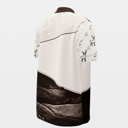 Edge of the Rough Golf Polo Shirt – Back Right product view