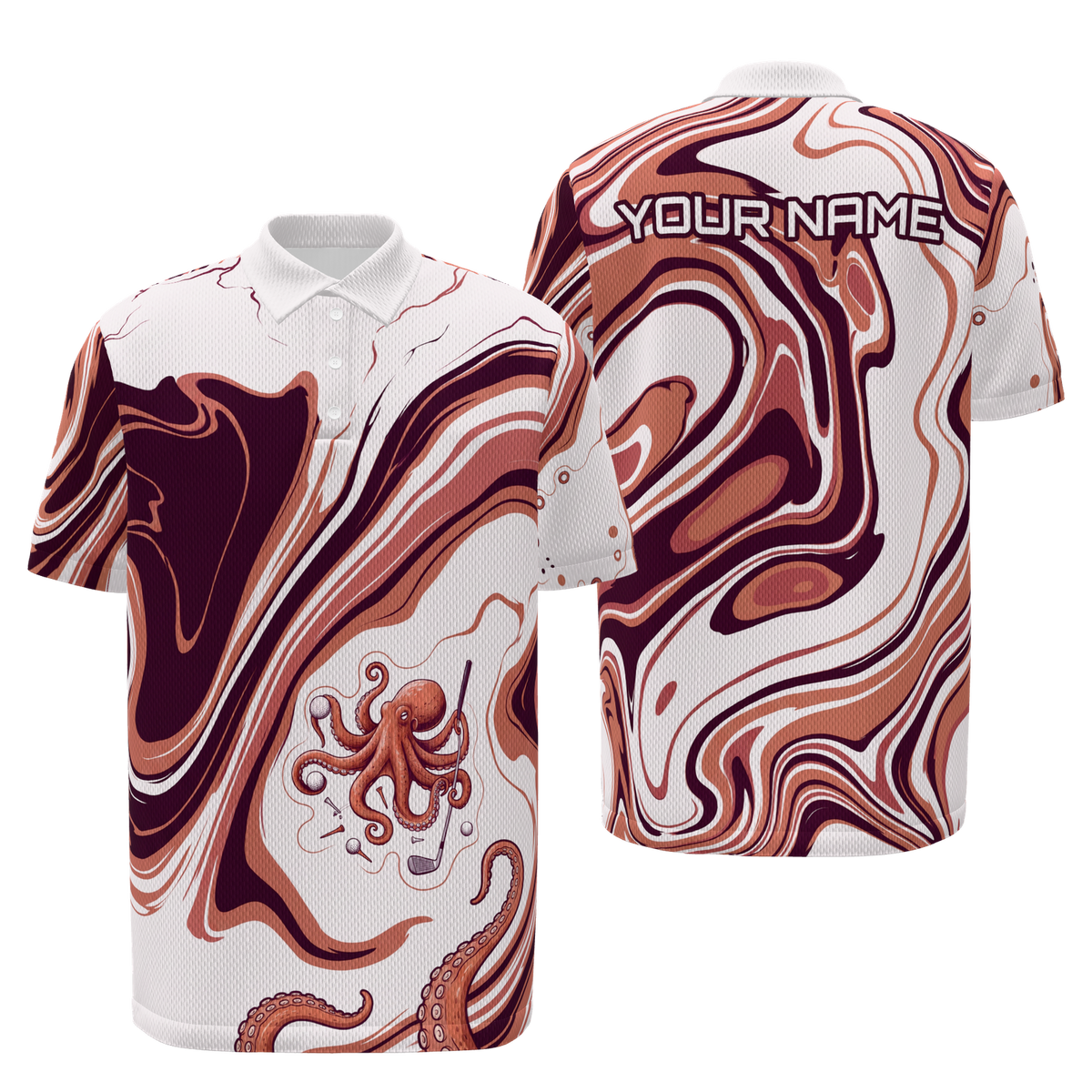Hazard Recovery Golf Polo Shirt – Front Back product view