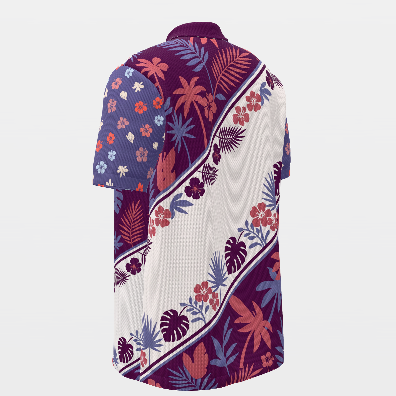 Birdie Garden Rail Golf Polo Shirt – Back Left product view