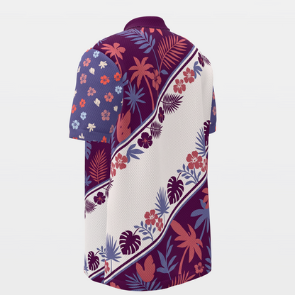 Birdie Garden Rail Golf Polo Shirt – Back Left product view