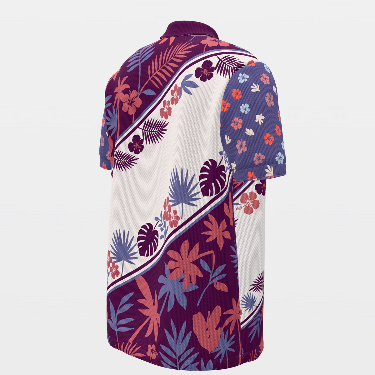 Birdie Garden Rail Golf Polo Shirt – Back Right product view