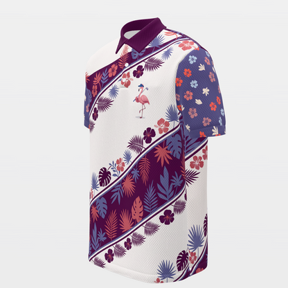 Birdie Garden Rail Golf Polo Shirt – Front Left product view