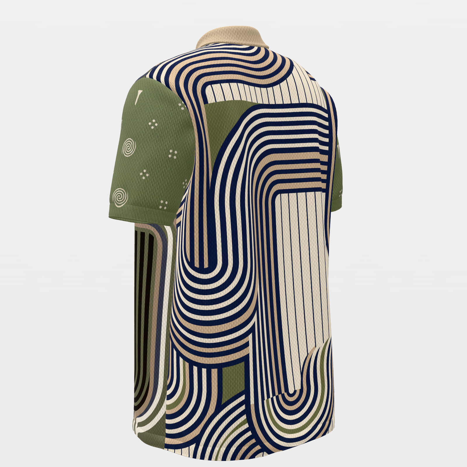 Line of Play Golf Polo Shirt – Back Left product view