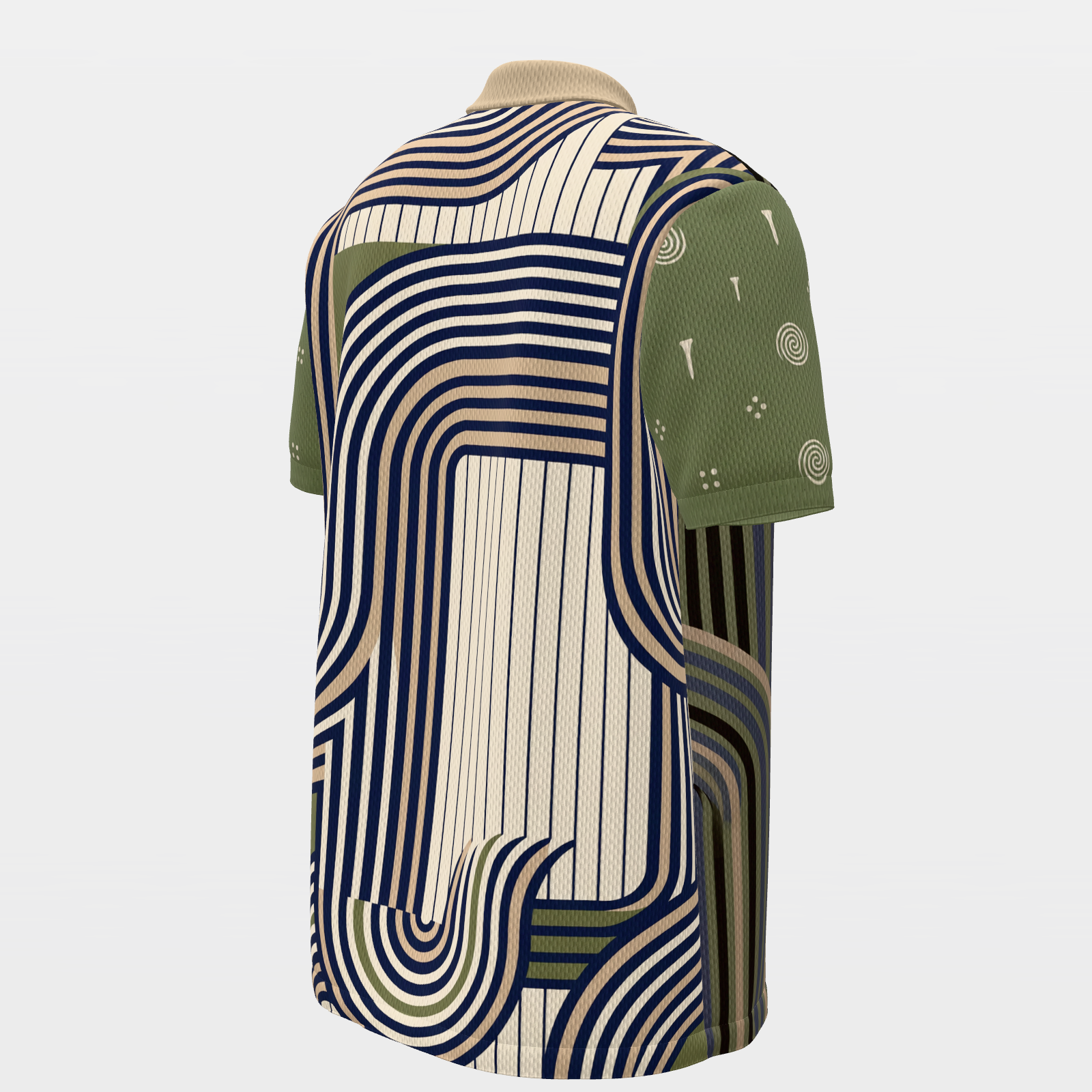 Line of Play Golf Polo Shirt – Back Right product view