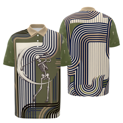 Line of Play Golf Polo Shirt – Front Back product view