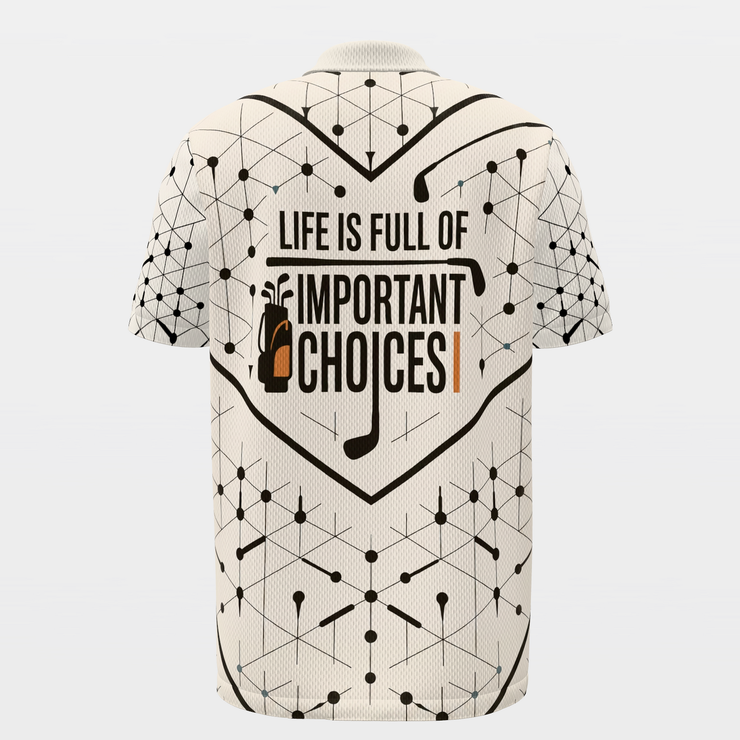 Club Selection Logic Golf Polo Shirt – Back product view