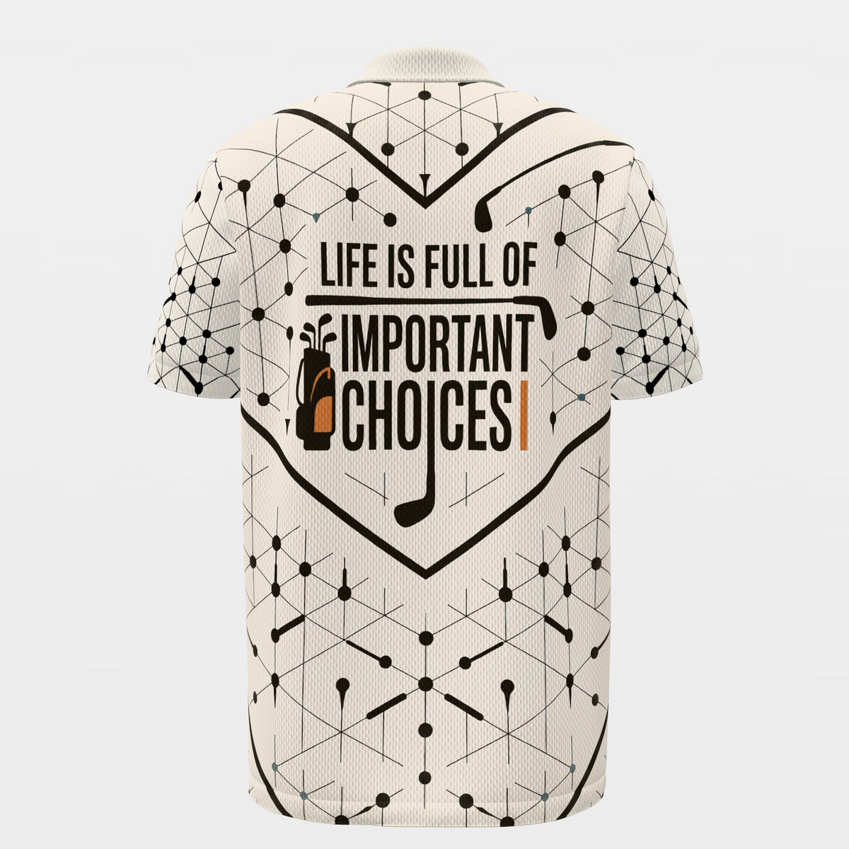 Club Selection Logic Golf Polo Shirt – Back product view