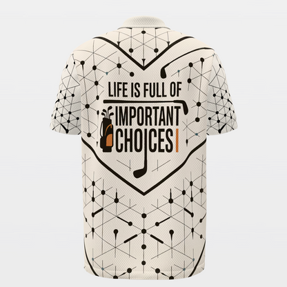 Club Selection Logic Golf Polo Shirt – Back product view