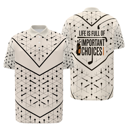 Club Selection Logic Golf Polo Shirt – Front Back product view