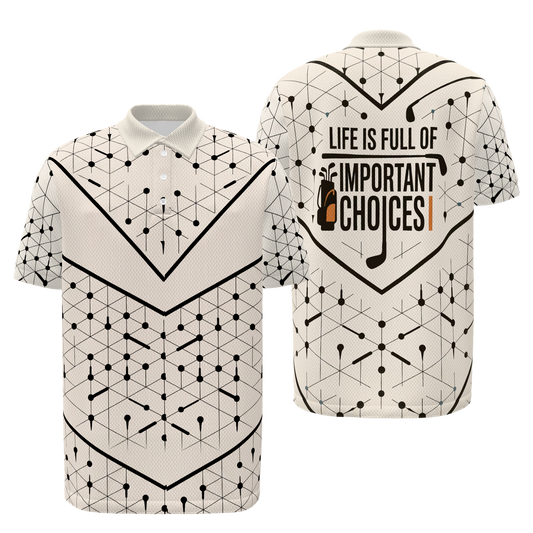 Club Selection Logic Golf Polo Shirt – Front Back product view