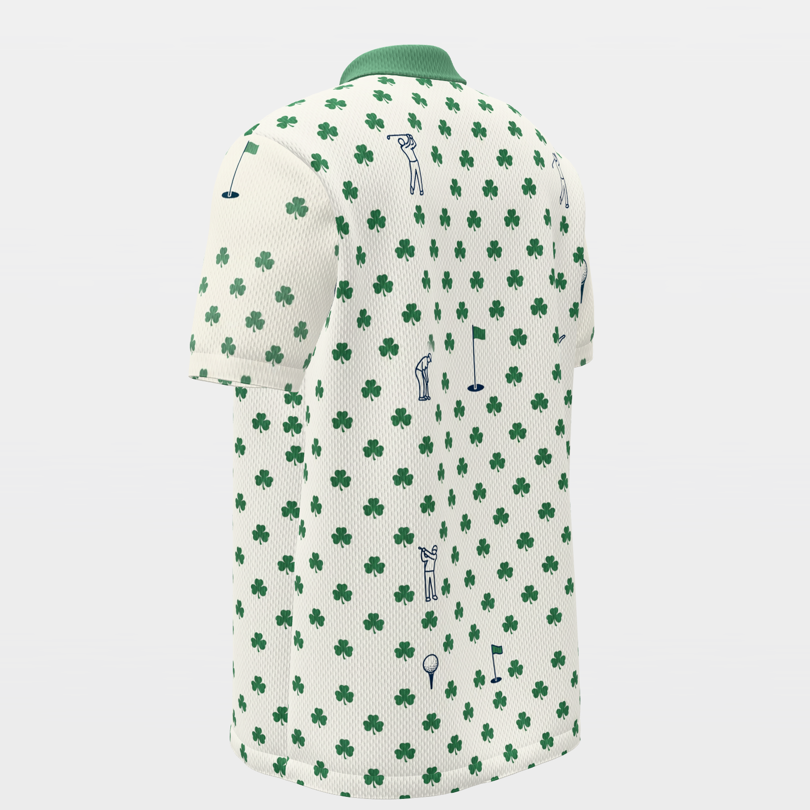 Lucky Round Golf Polo Shirt – Back Left product view