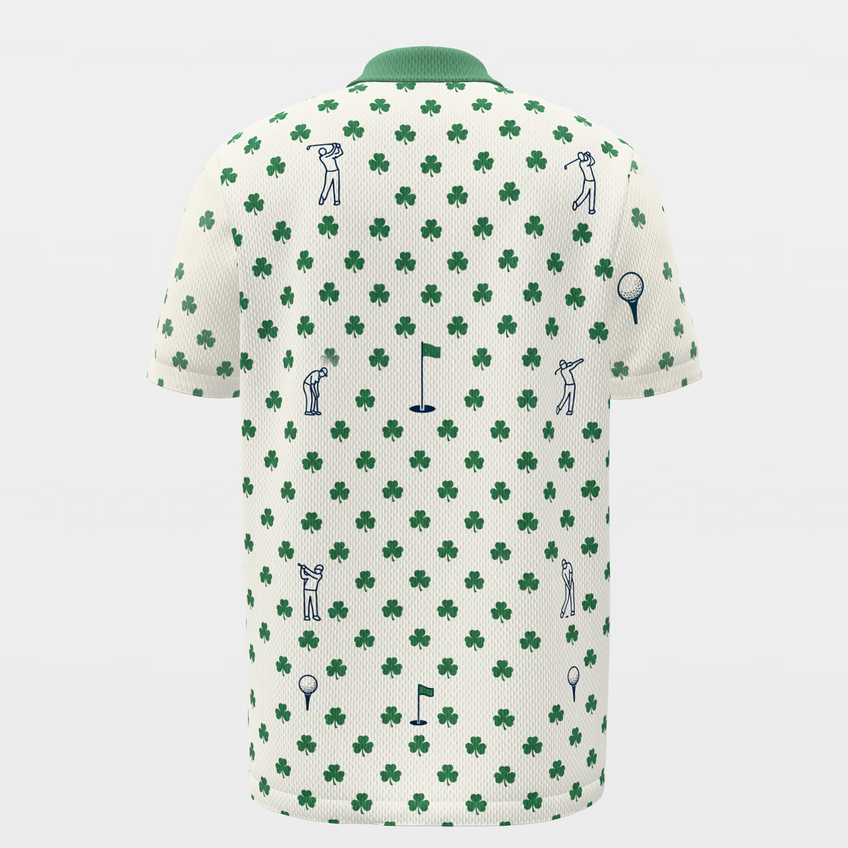Lucky Round Golf Polo Shirt – Back product view