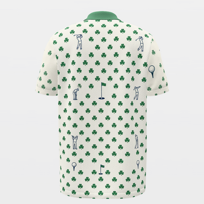 Lucky Round Golf Polo Shirt – Back product view