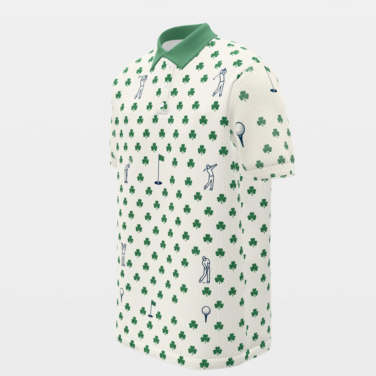 Lucky Round Golf Polo Shirt – Front Left product view