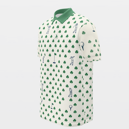 Lucky Round Golf Polo Shirt – Front Left product view