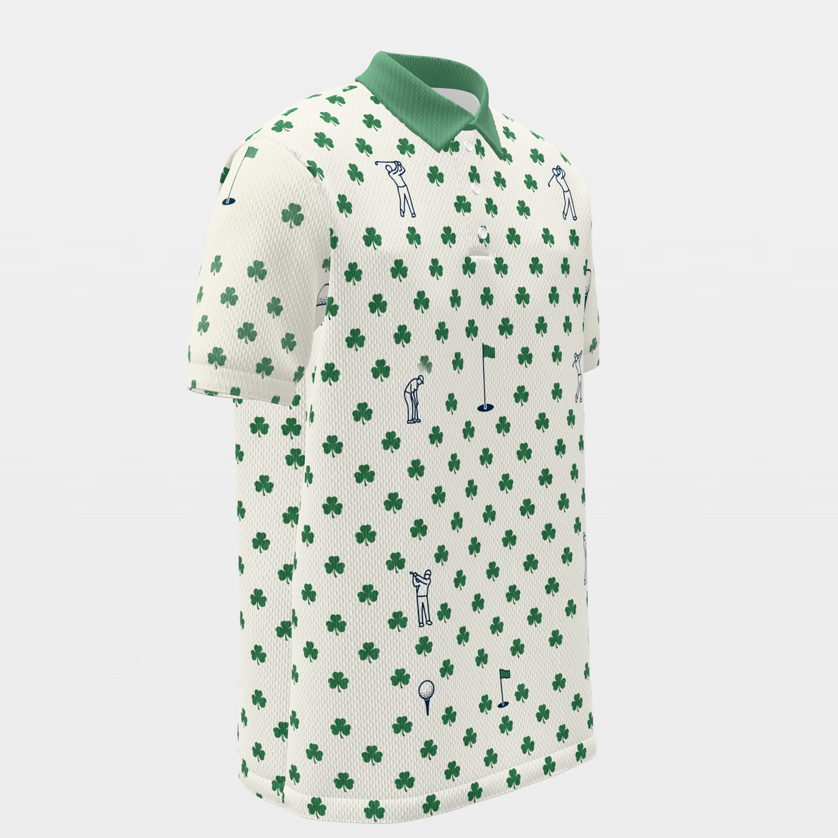 Lucky Round Golf Polo Shirt – Front Right product view