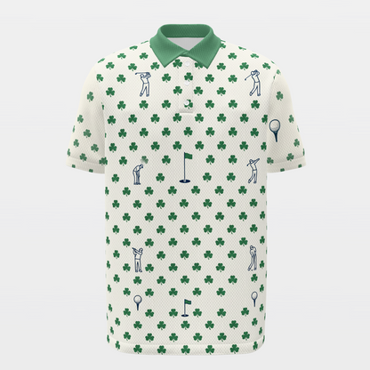 Lucky Round Golf Polo Shirt – Front product view