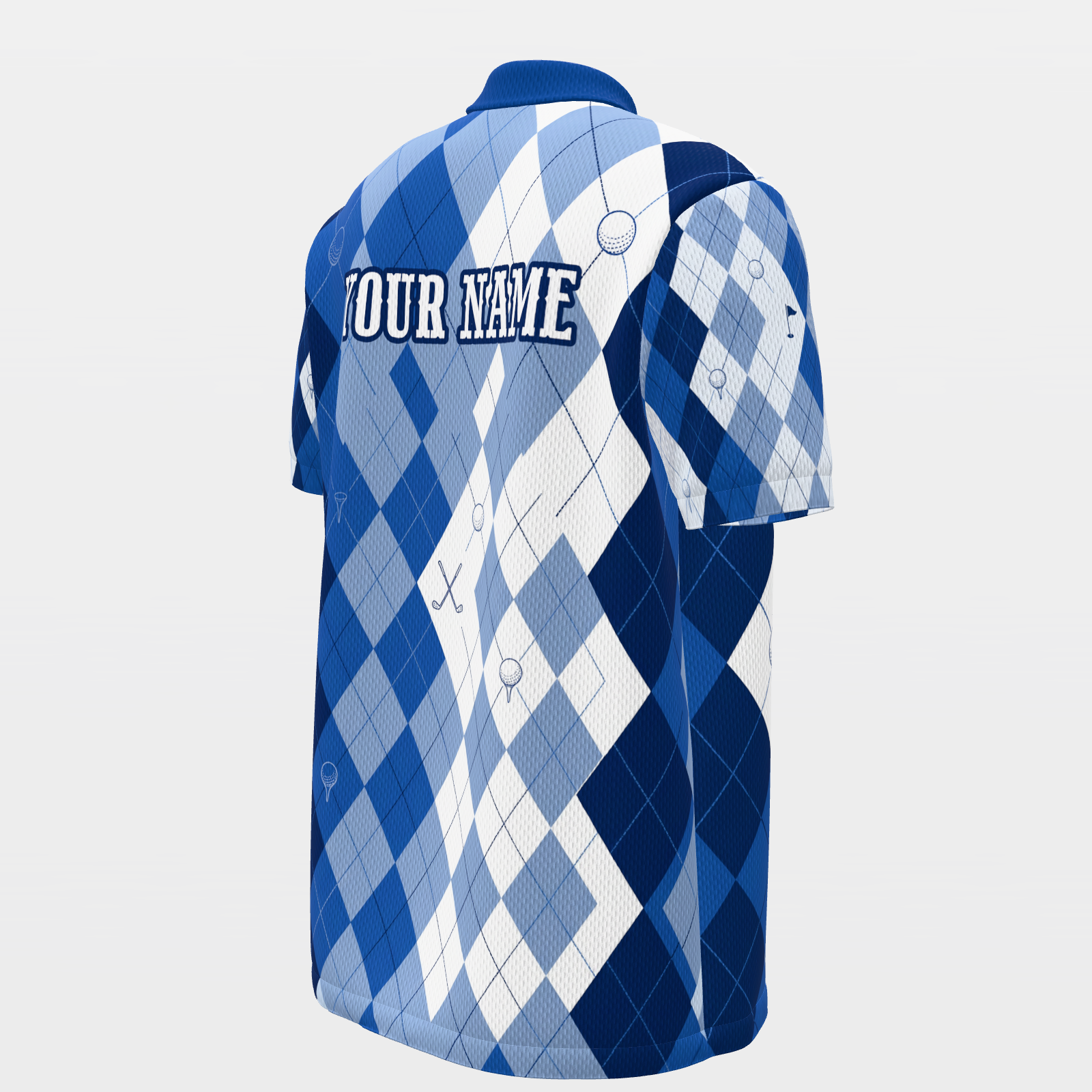 Quiet Club Geometry Golf Polo Shirt – Back Right product view