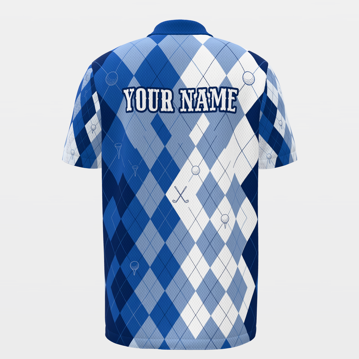 Quiet Club Geometry Golf Polo Shirt – Back product view