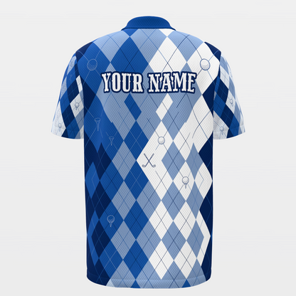 Quiet Club Geometry Golf Polo Shirt – Back product view