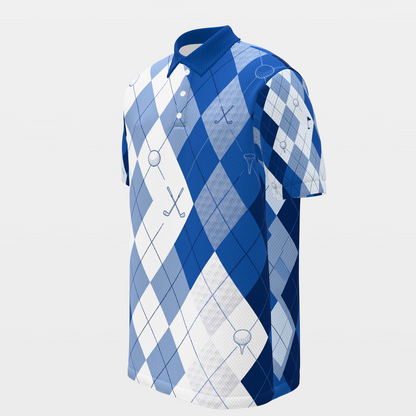 Quiet Club Geometry Golf Polo Shirt – Front Left product view