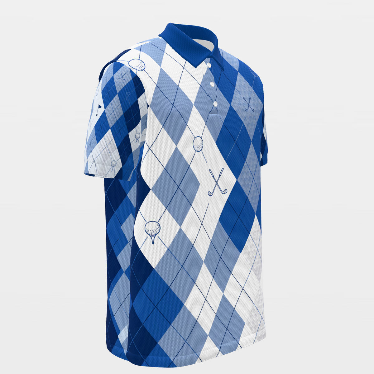 Quiet Club Geometry Golf Polo Shirt – Front Right product view