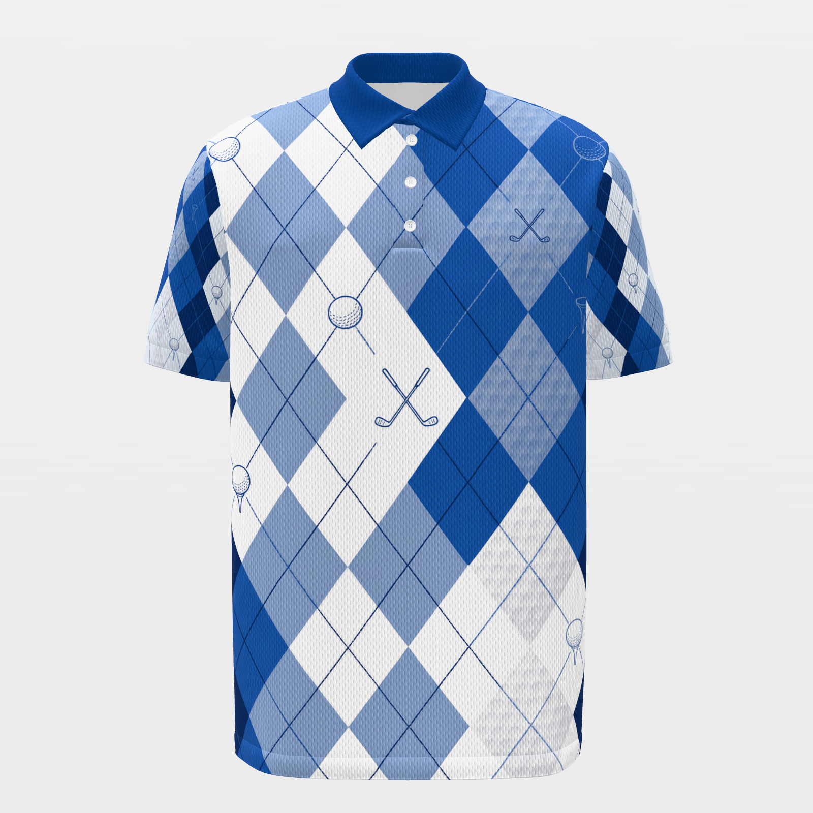 Quiet Club Geometry Golf Polo Shirt – Front product view