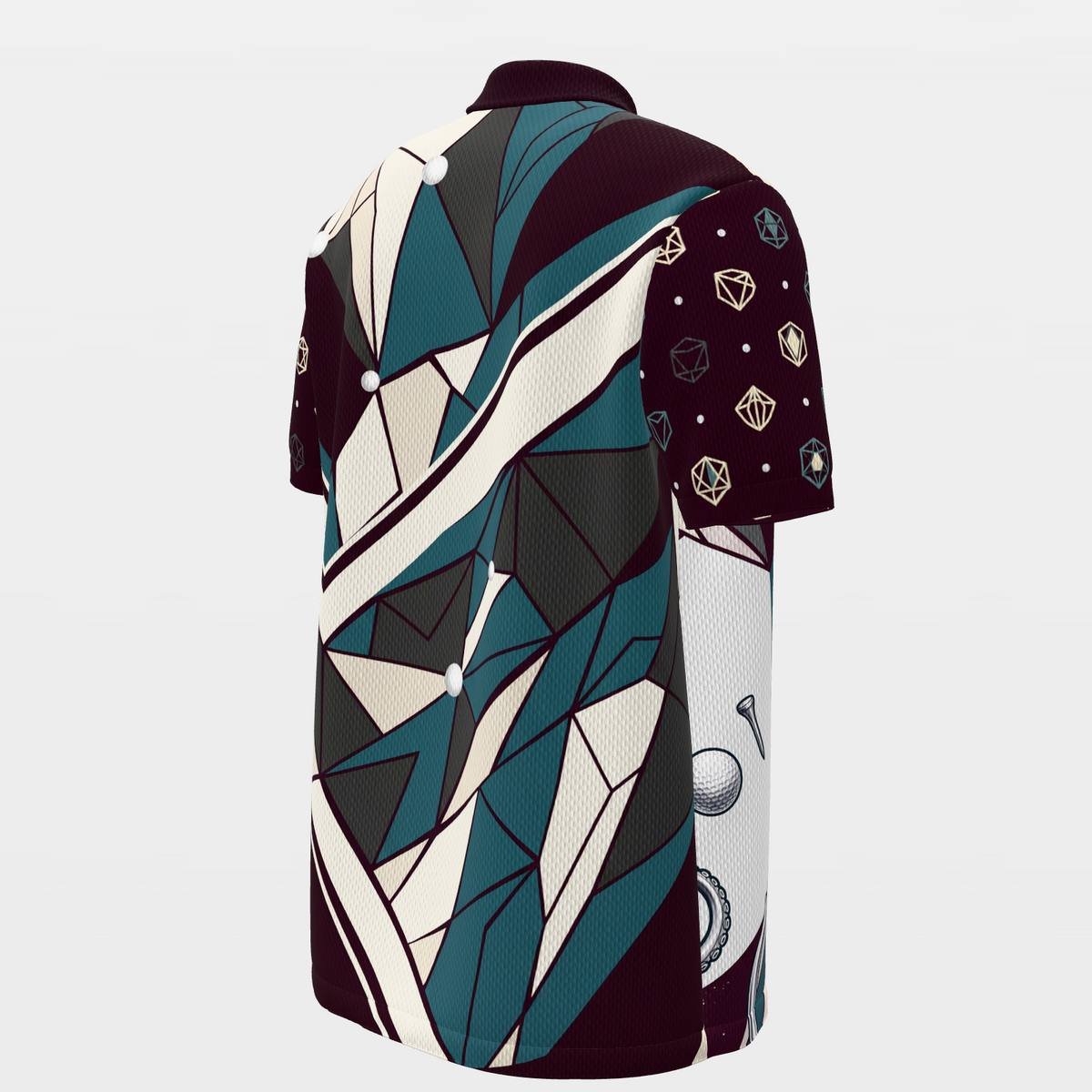 Eight Ways Out Golf Polo Shirt – Back Right product view