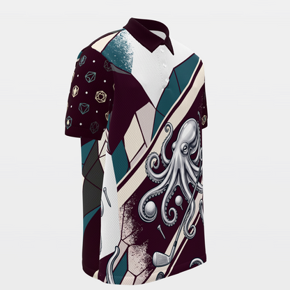 Eight Ways Out Golf Polo Shirt – Front Right product view