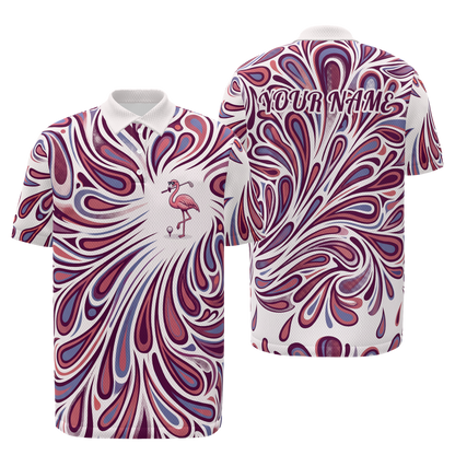 Quiet Birdie Flight Golf Polo Shirt – Front Back product view
