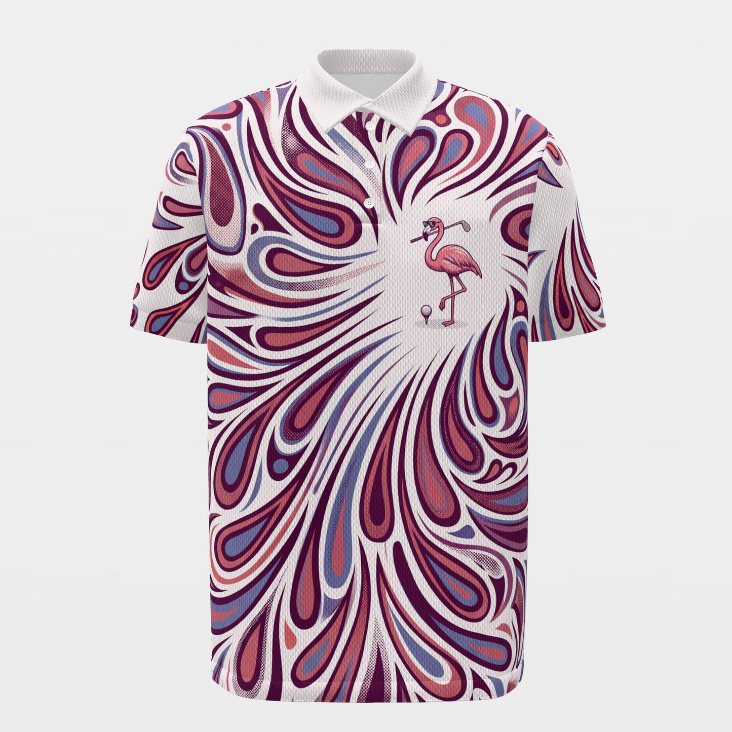 Quiet Birdie Flight Golf Polo Shirt – Front product view