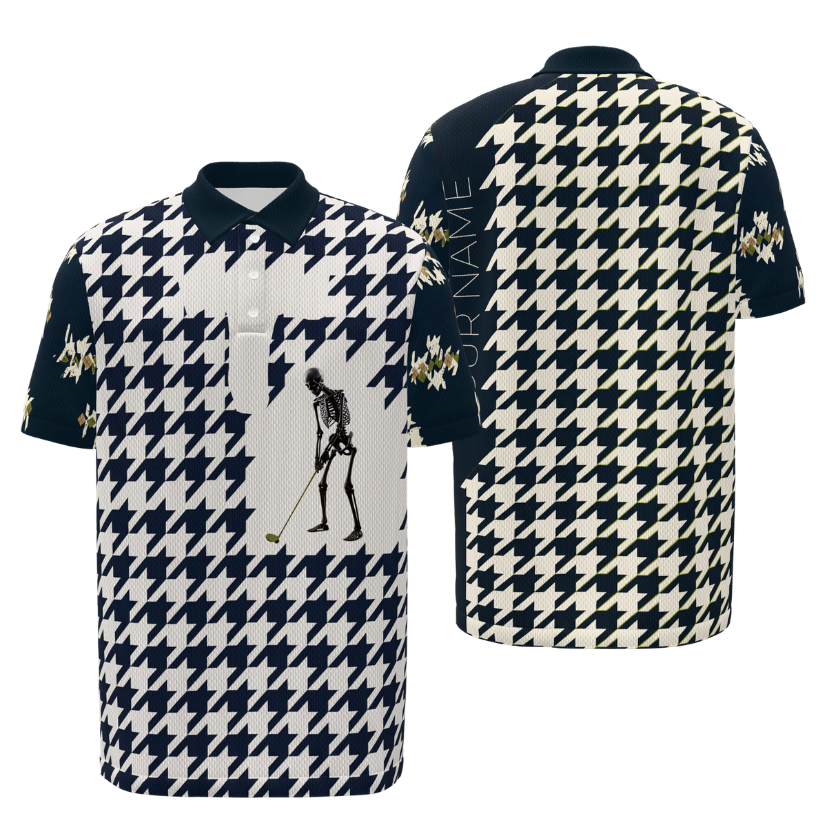 Dead Even Golf Polo Shirt – Front Back product view