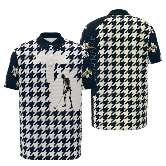 Dead Even Golf Polo Shirt – Front Back product view
